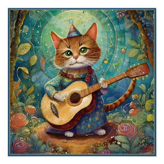 Kitty Kat Speelt Gitaar Perfect Poster (Voorkant)