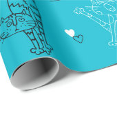 Kitty Kat Streken Cadeaupapier (Rol Hoek)