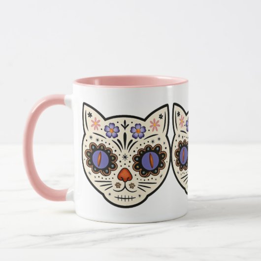 Kitty Kat Suiker Schedel Mok (Links)