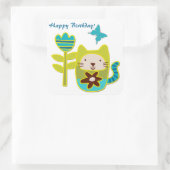 Kitty Kat Verjaardag Vierkante Sticker (Tas)