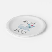 Kitty kat verjaardagsfeestje | Let's Pawty Blue Papieren Bordje (Gekanteld)