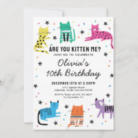 Kitty Kat Verjaardagsfeestje Uitnodiging