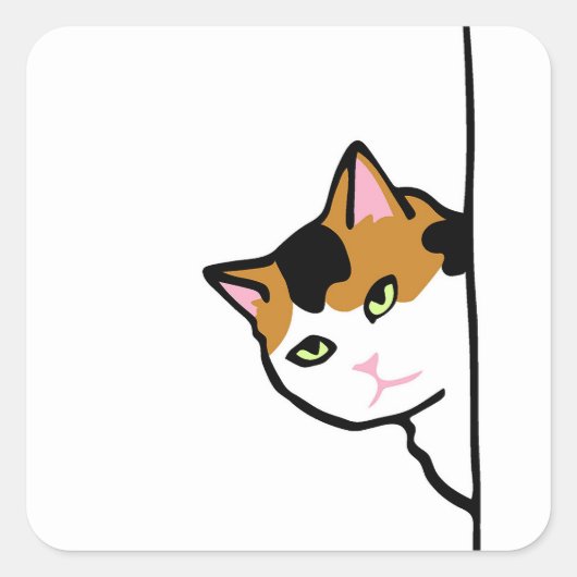 Kitty Kat Vierkante Sticker (Voorkant)