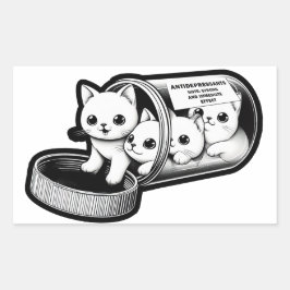 Kitty Katten Antidepressiva Rechthoekige Sticker