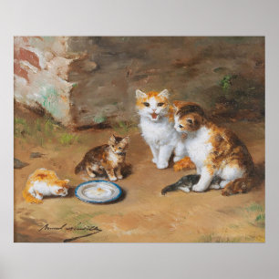 Kitty Katten en Melk Poster