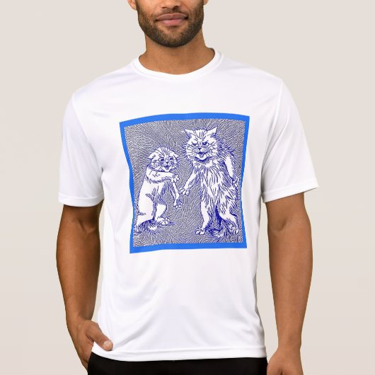Kitty Katten in Blauw van Louis Wain T-shirt (Voorkant)