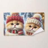 Kitty katten in feestelijke kerstdecor en sneeuw bad handdoek (Handdoek)