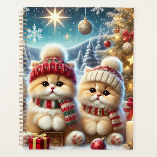 Kitty katten in feestelijke kerstdecor en sneeuw planner (Voorkant)