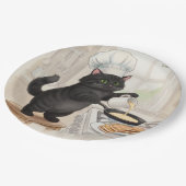 KItty Kichen Black Cat, Paper Plates Papieren Bordje (Gekanteld)