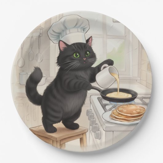 KItty Kichen Black Cat, Paper Plates Papieren Bordje (Voorkant)
