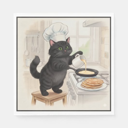 KItty Kichen Zwarte Kat, servetten (Voorkant)