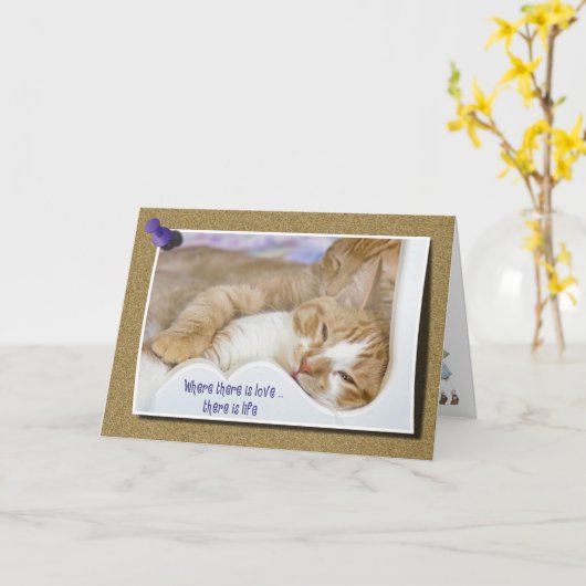 Kitty Love Kaart (Gele Bloem)