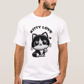 Kitty Love: Noir Cute Kitten T-shirt (Voorkant)