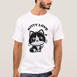 Kitty Love: Noir Cute Kitten T-shirt