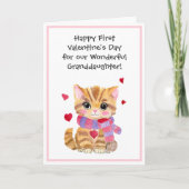 Kitty Met Hartjes Valentijnsdag Raadsel Kaart (Voorkant)