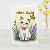 Kitty Moederdag Cadeaubon Kaart (Gele Bloem)