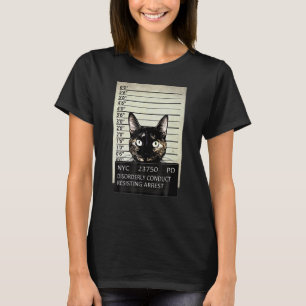 Kitty Mugshot Kattenkat Crimineel Gevangenis Arres T-shirt