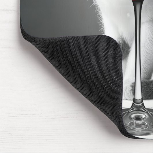 Kitty Peeking Through a Wine Glass Muismat (Hoek)