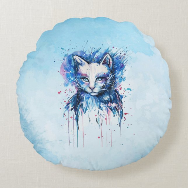Kitty Rond Kussen (Voorkant)