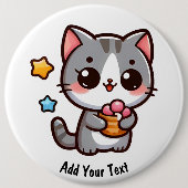 Kitty Ronde Button 6,0 Cm (Voorkant)