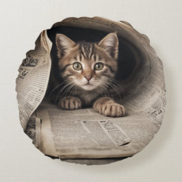 Kitty Round Pillow Rond Kussen