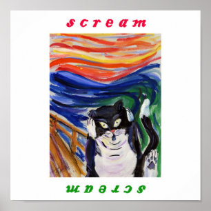 Kitty Scream met Scream-tekst Poster
