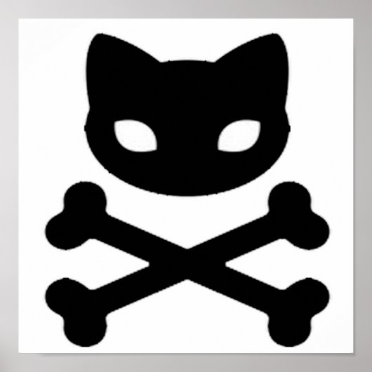 Kitty Skull and Crossbones Poster (Voorkant)