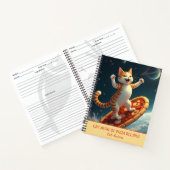 Kitty Space Surfing On Pizza Recipes Notitieboek (Binnen)