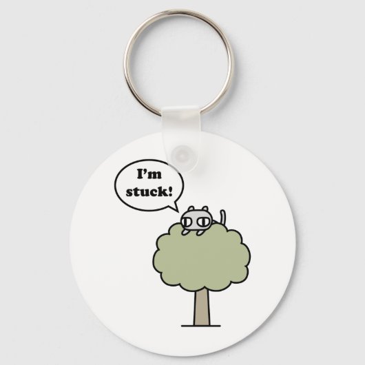 Kitty Stuck In Tree Sleutelhanger (Voorkant)