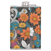 Kitty tussen de bloemen heupfles (Achterkant)