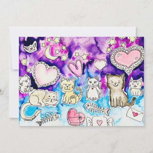 Kitty Valentine Feestdagenkaart (Voorkant)