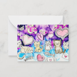 Kitty Valentine Notitiekaartje
