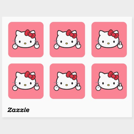 Kitty Vierkante Sticker (Vel)