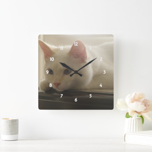 Kitty Wall Clock Vierkante Klok (Huis)