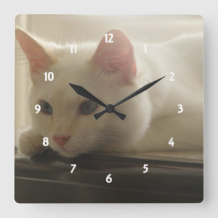 Kitty Wall Clock Vierkante Klok