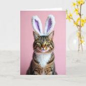 Kitty With Ear Fluffs Portrait Card Kaart (Gele Bloem)