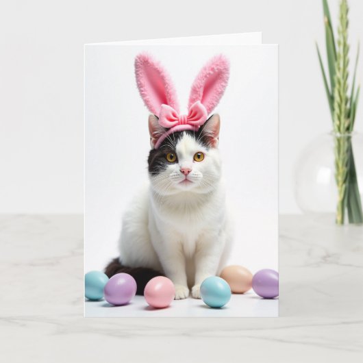 Kitty With Ears Headband Card Kaart (Voorkant)