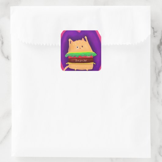 Kittyburger Vierkante Sticker (Tas)