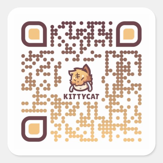 KittyCat QR-code - 20 Sticker Datablad 1/2" (wit) (Voorkant)