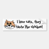 kittykat, ik hou van katten, ze smeren als kip! bumpersticker (Voorkant)
