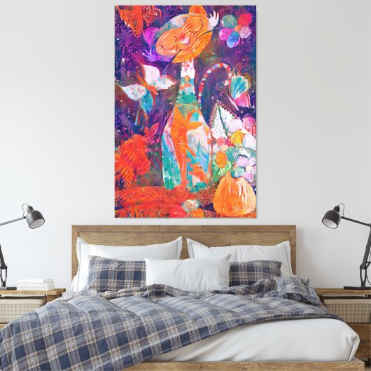 KittyQ Acrylzuur Canvas Afdruk (Insitu (Slaapkamer))