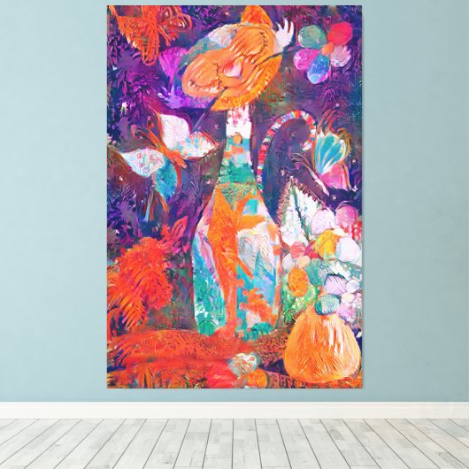 KittyQ Acrylzuur Canvas Afdruk (Insitu (Houten vloer))