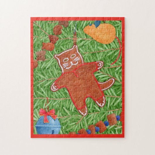 KITTY'S KERSTBOOM 11"x14" Puzzel (Verticaal)