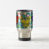 Kittys met kleur op cirkels Aluminium Travel Mug Reisbeker (Center)