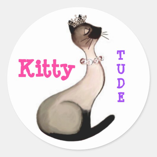KittyTude-stickers Ronde Sticker (Voorkant)