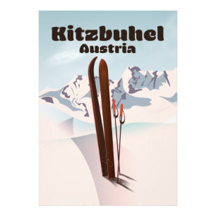 kitzbuhel Austrian ski poster