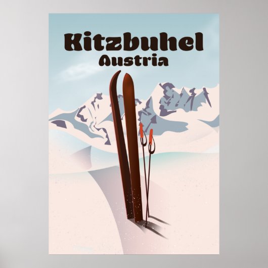 kitzbuhel Austrian ski poster (Voorkant)