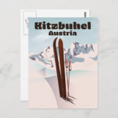 kitzbuhel Austrian ski poster Briefkaart (Voorkant / Achterkant)