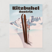 kitzbuhel Austrian ski poster Briefkaart (Voorkant)