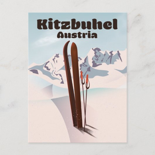 kitzbuhel Austrian ski poster Briefkaart (Voorkant)